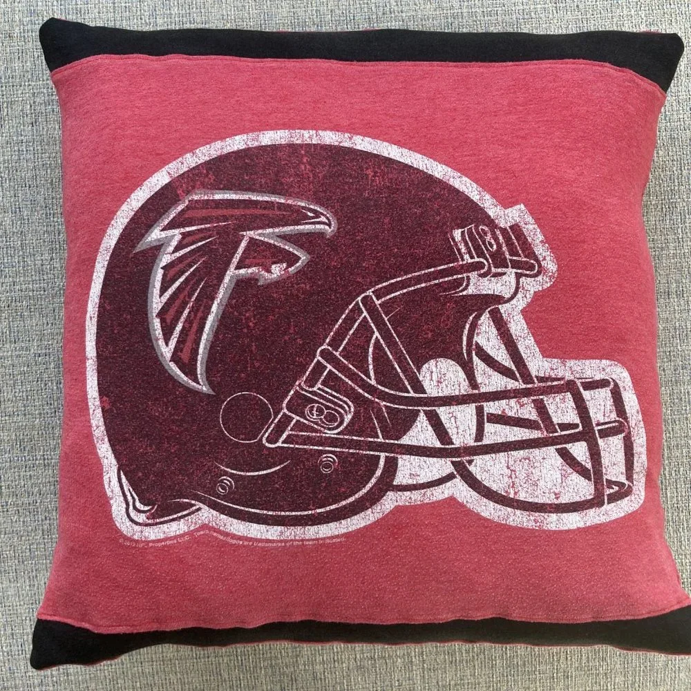 Atlanta Falcons NFL Football handmade upcycled T-shirt 16x16 throw pillow cover